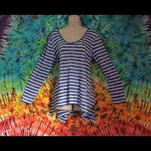 Striped Blue and White Top